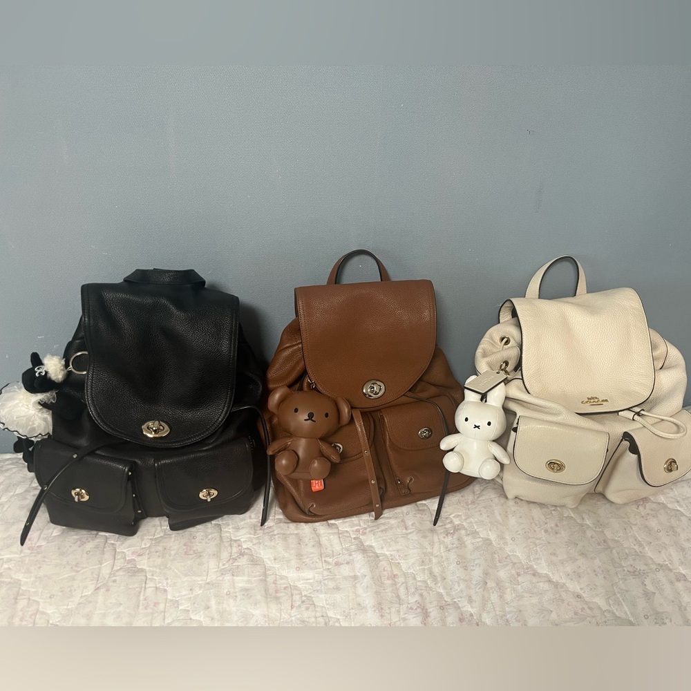 *Rare* Coach Turnlock Leather Tie Backpack Y2K - Picture 4 of 4